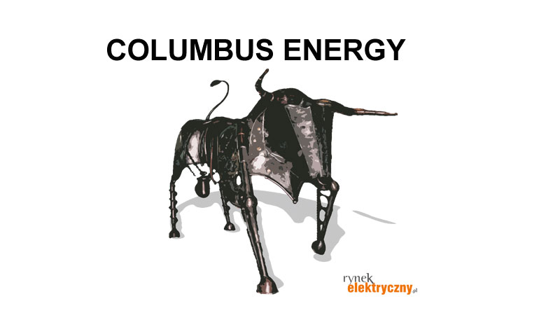 byk giełdowy z napisem Columbus Energy