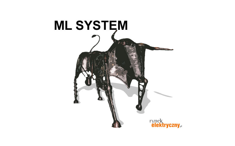 byk giełdowy z napisem ML System