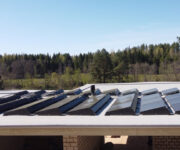 Dach płaski z instalacją fotowoltaiczną