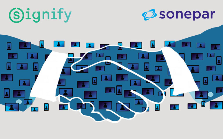 Grafika współpracy Signify i Sonepar