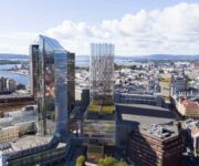 Wizualizacja budynku Oslo Spectrum z BIPV od ML System